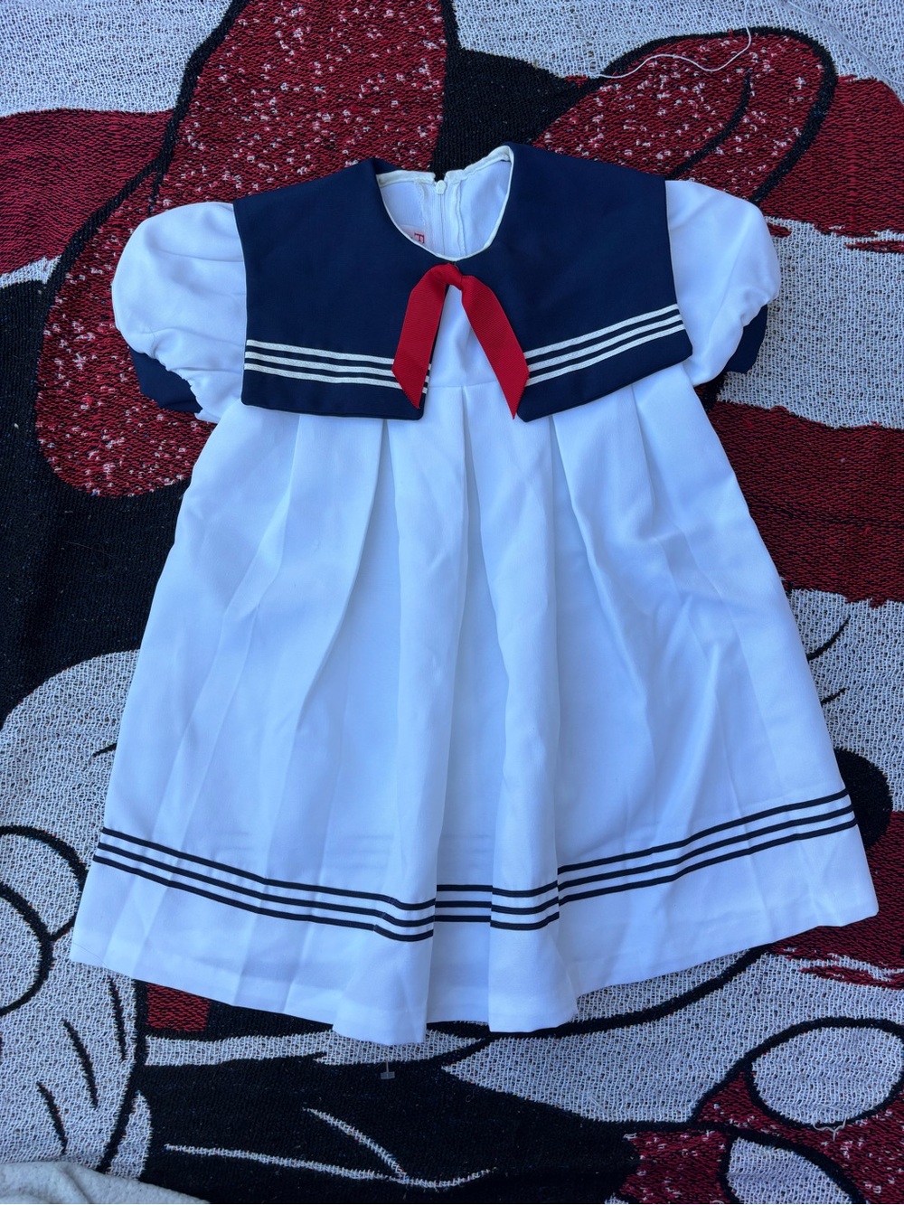 VINTAGE FASHION KIDS RED WHITE BLUE SAILOR DRESS SIZE 6X